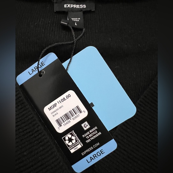 NWT Express Sparkle Bow Cardigan SOLD OUT Puff Sleeve Black XL - Picture 5 of 15